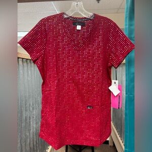 Koi/Women’s V-Neck Print Scrub Top/XS